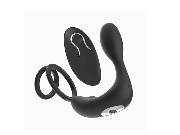 Prostate Massager with Dual Cock Ring JZ-A203